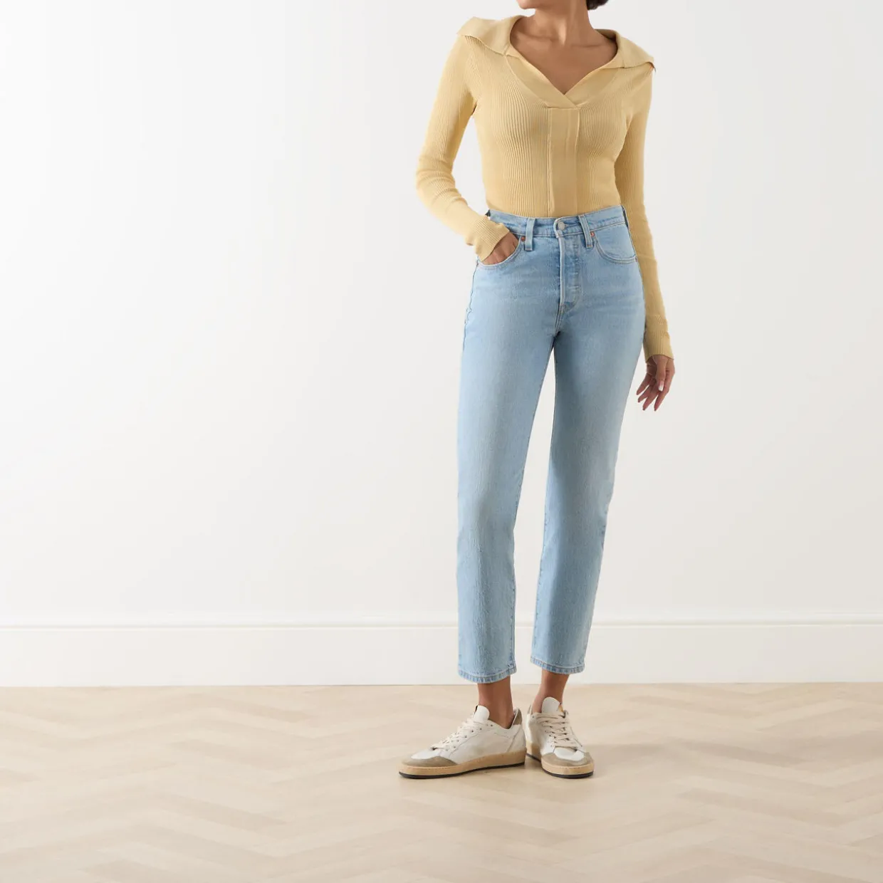 501® High-Rise Straight Leg Cropped Jeans