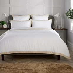 400 Thread Count Banded Duvet Set Stone