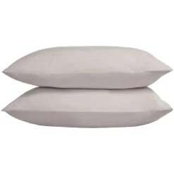 250 Thread Count Cotton Percale Housewife Pillowcase Pair Silver