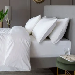 200 Thread Count Cotton Percale Duvet Set White