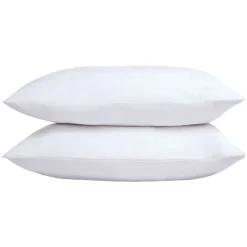 250 Thread Count Cotton Percale Housewife Pillowcase Pair White