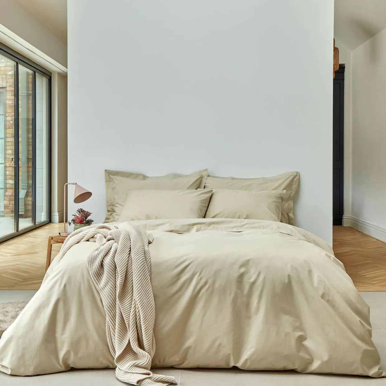 200 Thread Count Organic Percale Duvet Set Hazelnut