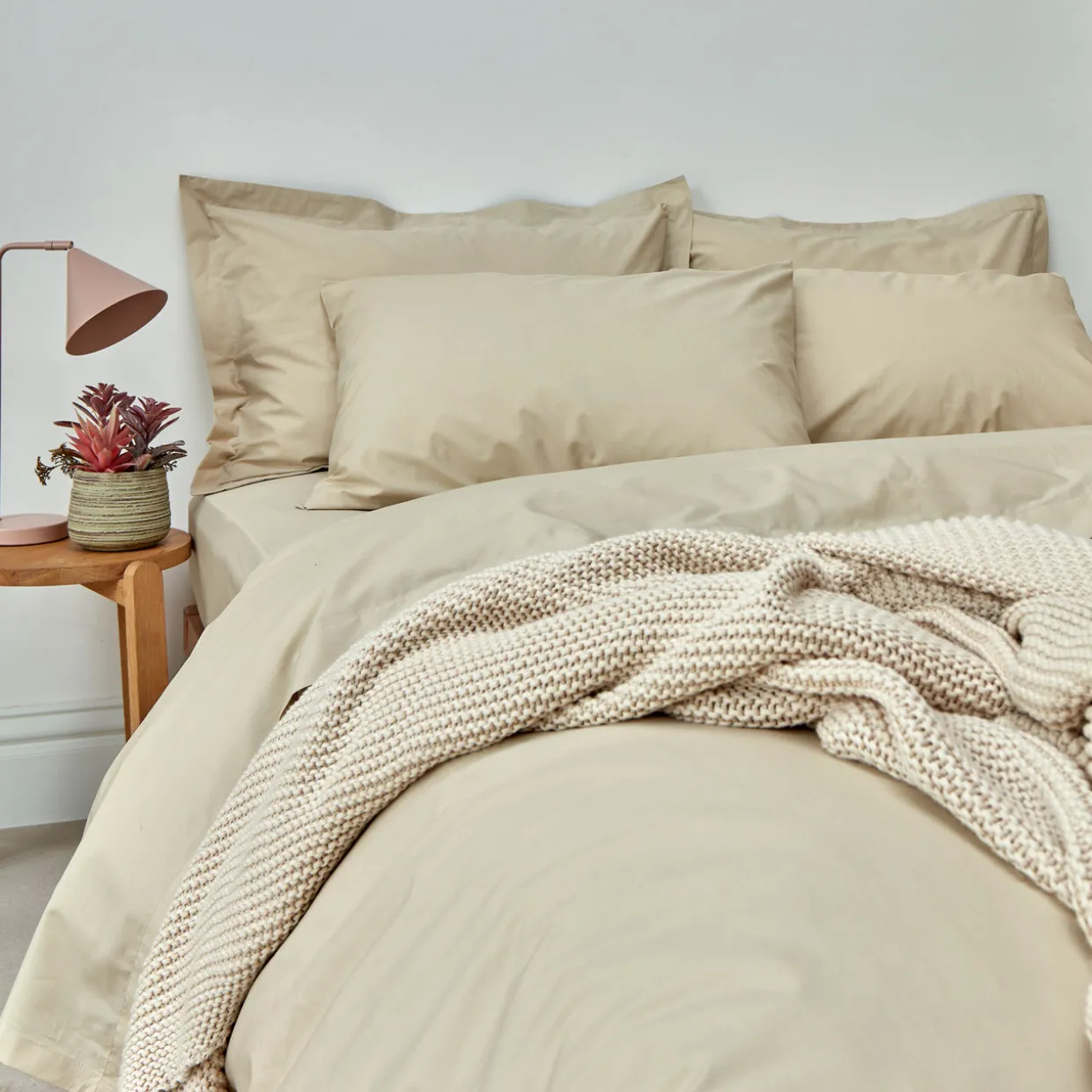 200 Thread Count Organic Percale Duvet Set Hazelnut