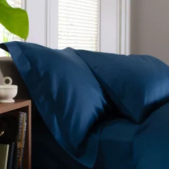 400 Thread Count Sateen Housewife Pillowcase Pair Navy