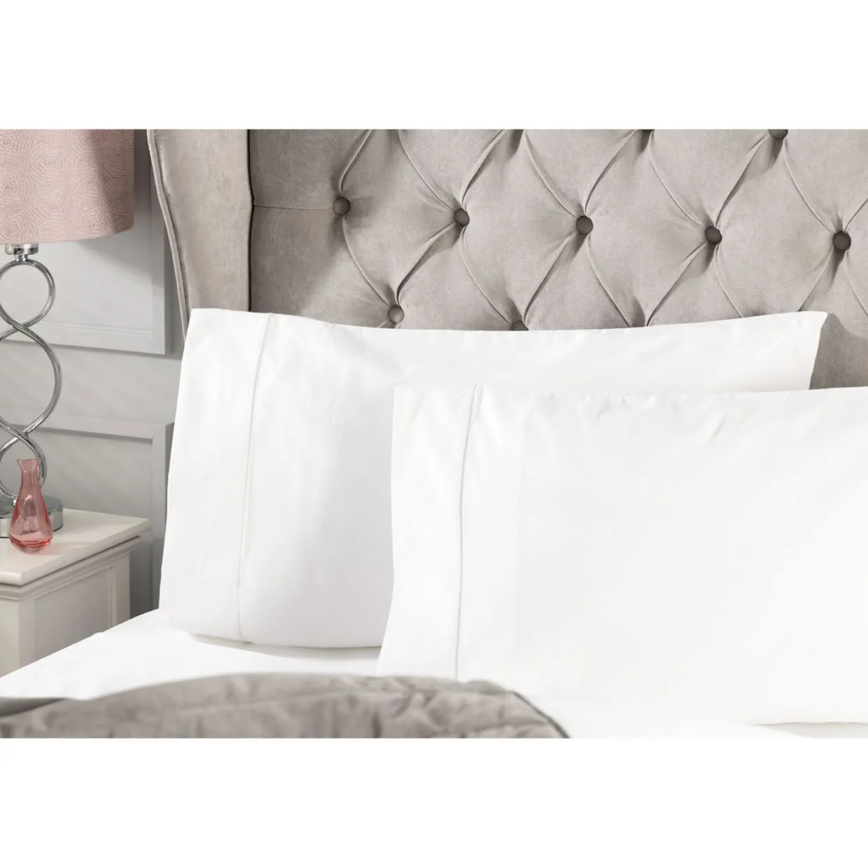 1000 Thread Count Standard Pillowcase White