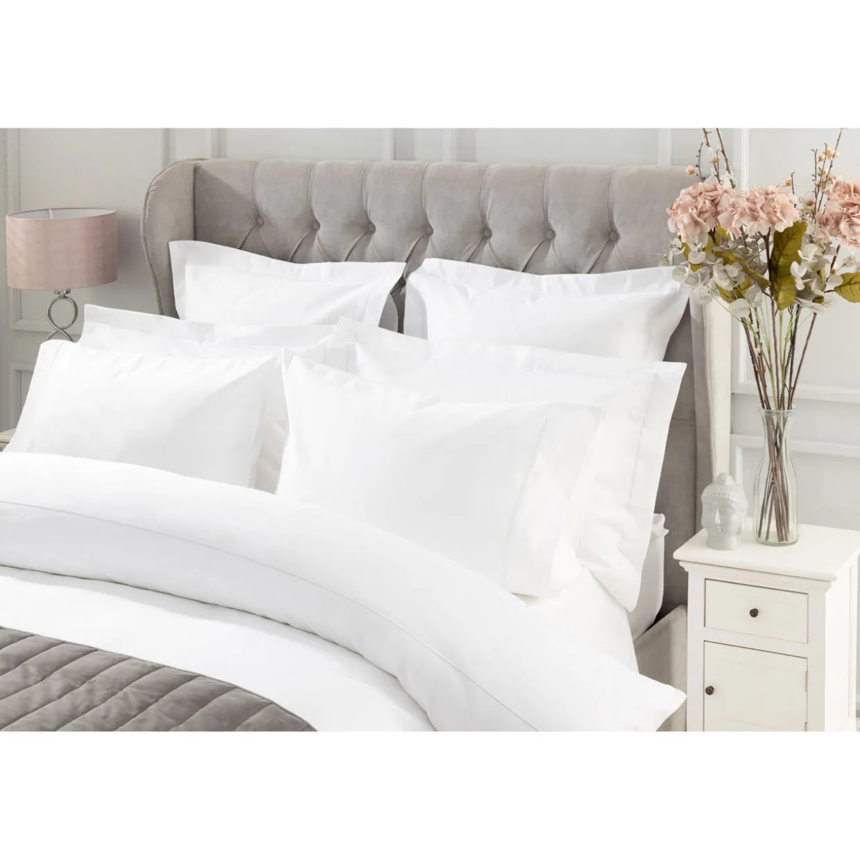 1000 Thread Count Standard Pillowcase White