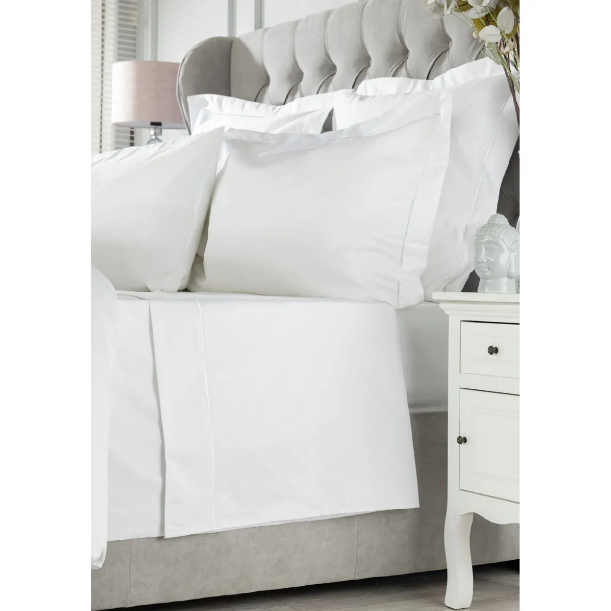 1000 Thread Count Standard Pillowcase White