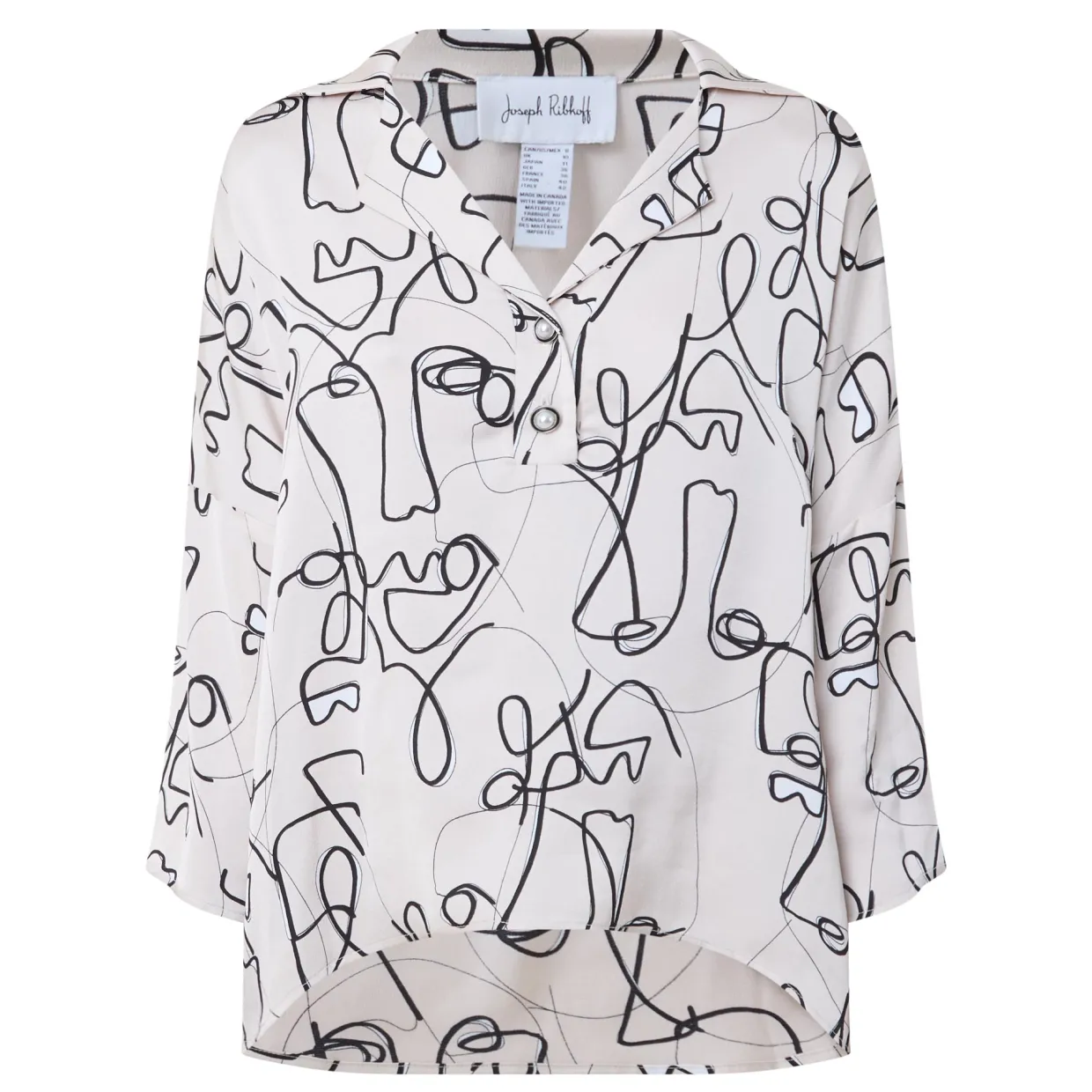 Abstract Face Print Blouse