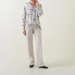 Abstract Face Print Blouse