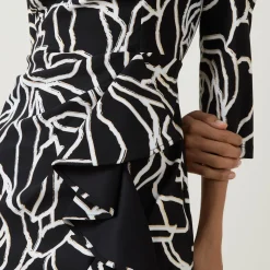 Abstract Patterned Wrap Dress