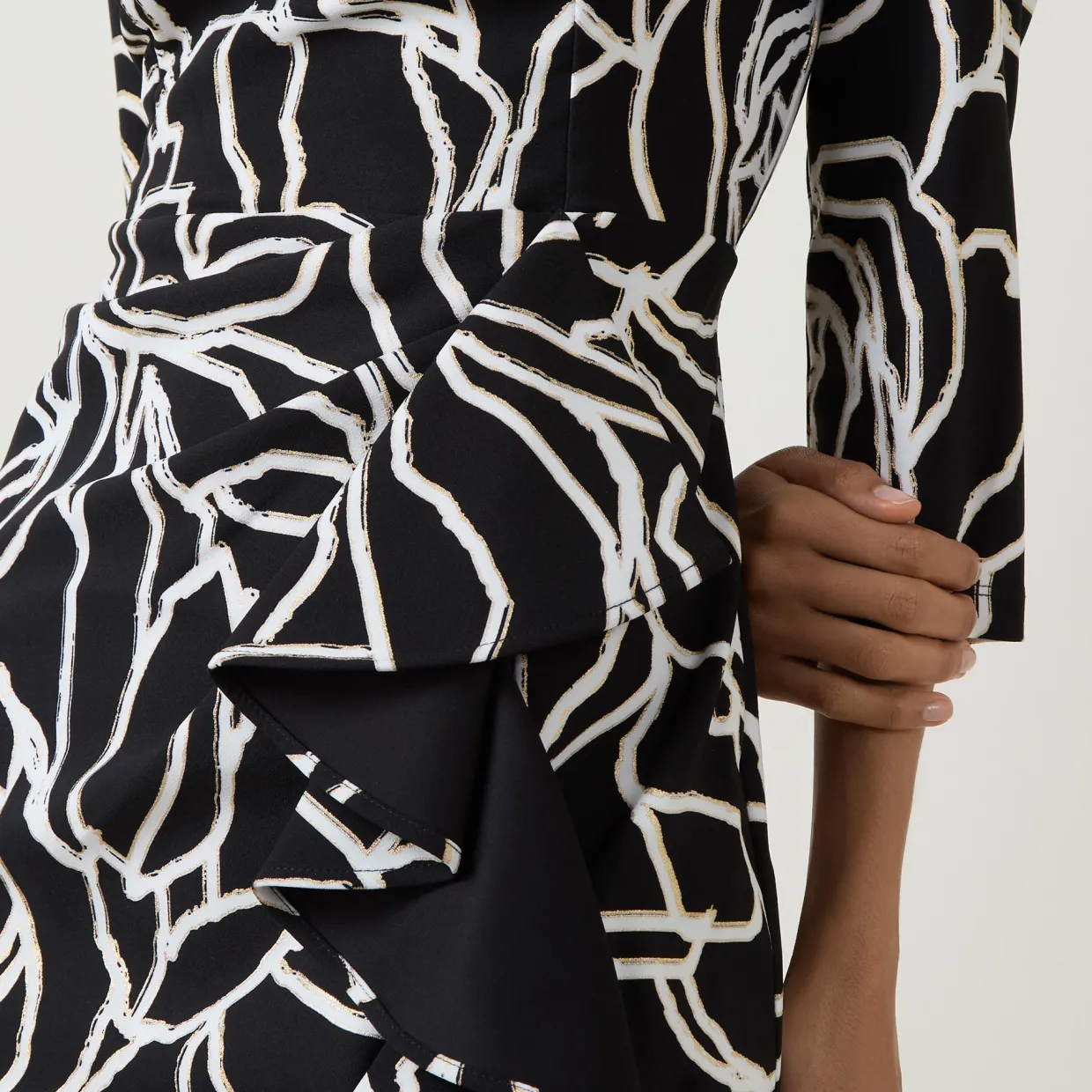 Abstract Patterned Wrap Dress