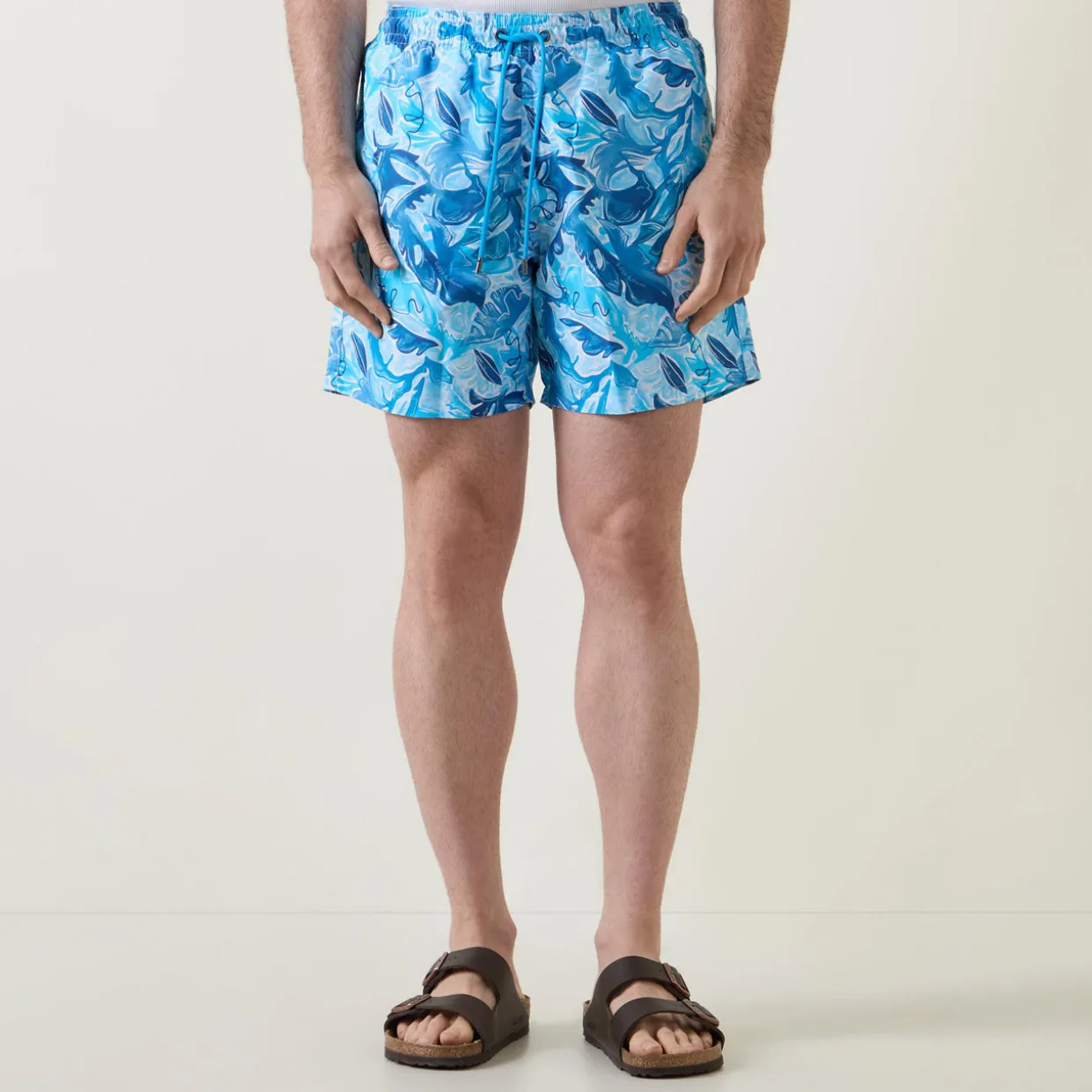 Abstract Print Drawstring Swim Shorts