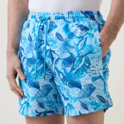 Abstract Print Drawstring Swim Shorts