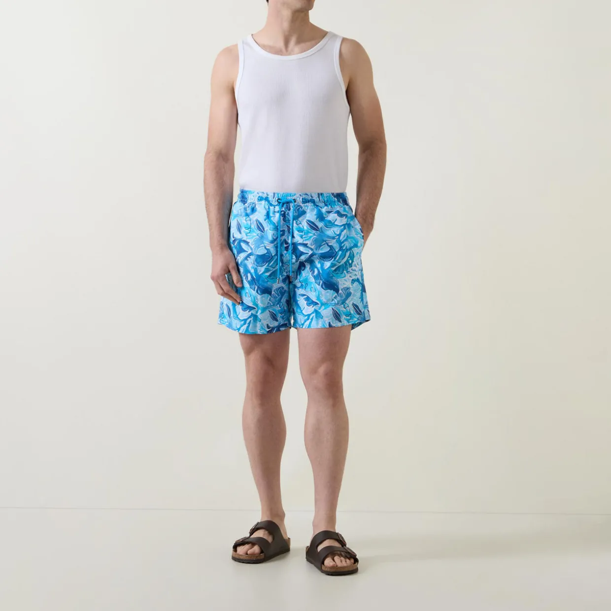 Abstract Print Drawstring Swim Shorts