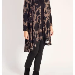 Abstract Print Longline Cardigan