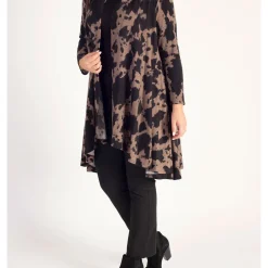 Abstract Print Longline Cardigan