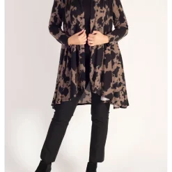 Abstract Print Longline Cardigan