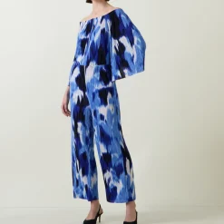 Abstract Print Wide Leg Trousers