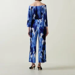 Abstract Print Wide Leg Trousers