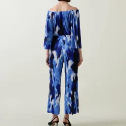Abstract Print Wide Leg Trousers