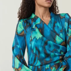 Agnes Printed Wrap Dress