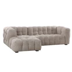 Alba Chaise 4-Seater LHF Sofa Fine Beige Glam