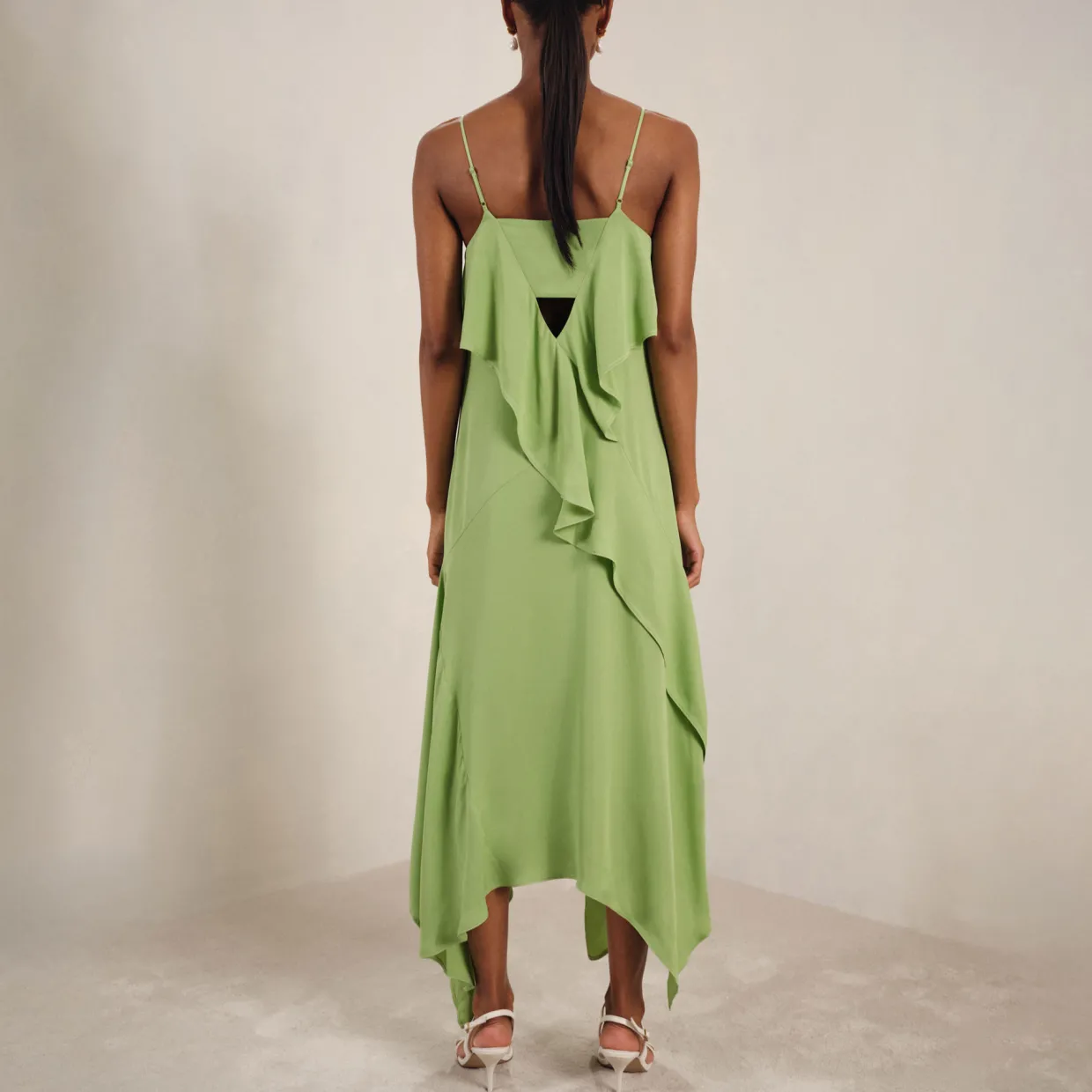 Alba Ruffle Detail Flared Dress
