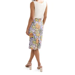 Alessandra Sequin Floral Pencil Skirt