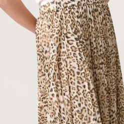 Anaya Evelina Pleated Leopard Skirt