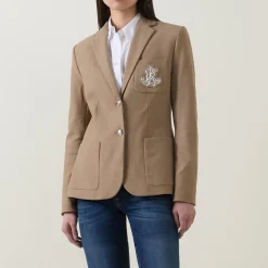 Anfisa Logo Crest Single-Breasted Blazer