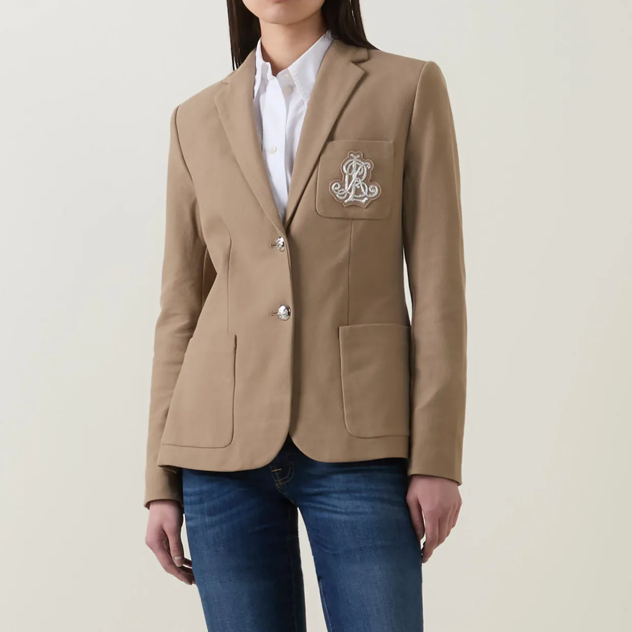 Anfisa Logo Crest Single-Breasted Blazer