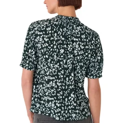Animal Print Tie-Front Blouse