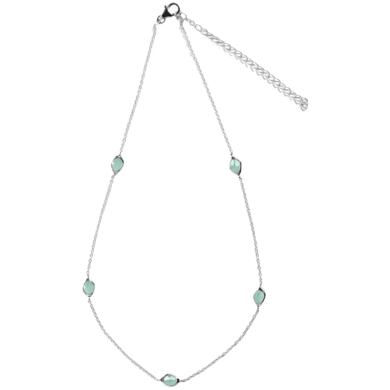 Aqua Chalcedony Stepping Stone Necklace