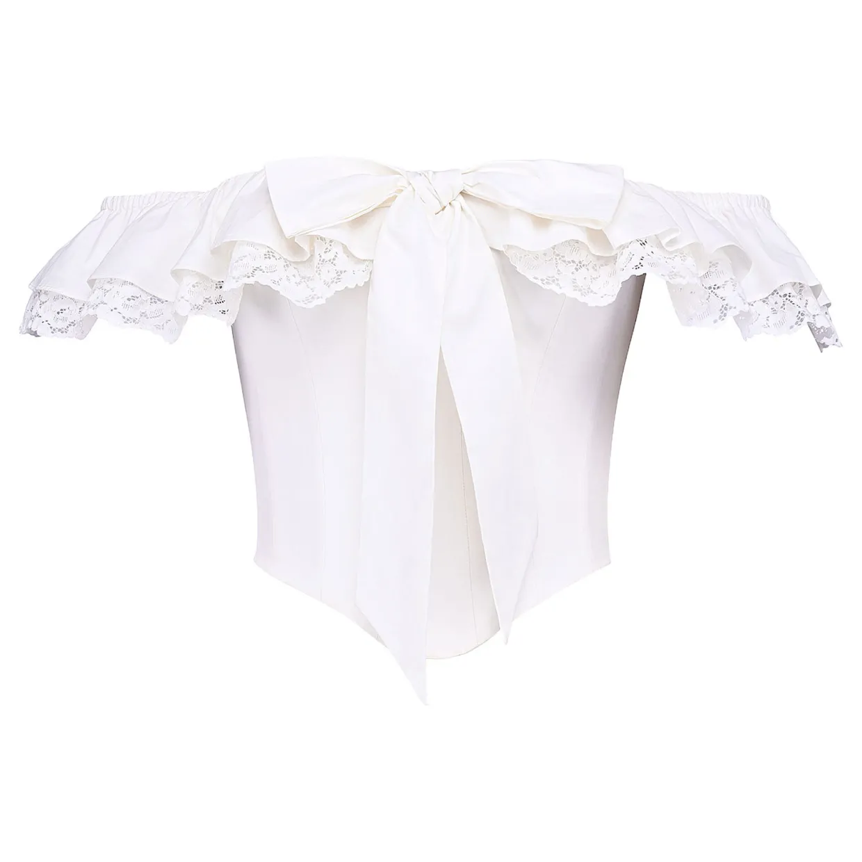 Aria Off-The-Shoulder Frill Corset Top