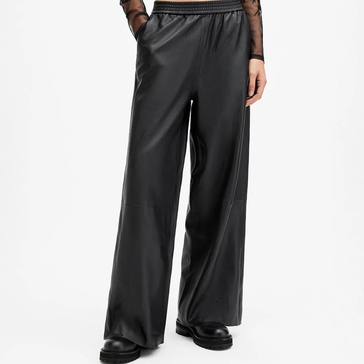 Aspen Faux-Leather Wide-Leg Trousers