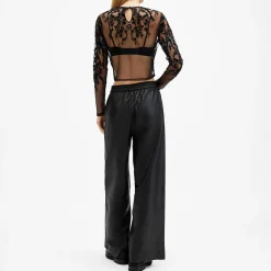 Aspen Faux-Leather Wide-Leg Trousers