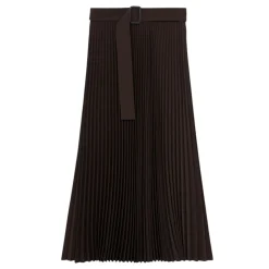 Ava Belted Pleated Skirt