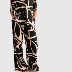 Ayla High-Rise Printed Palazzo Trousers