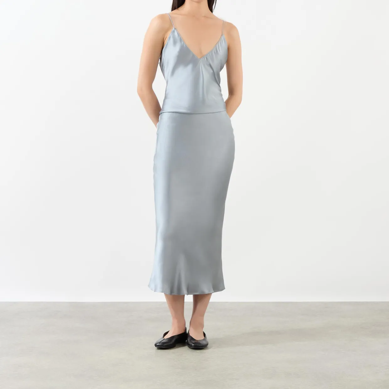 Bar Silk Slip Skirt