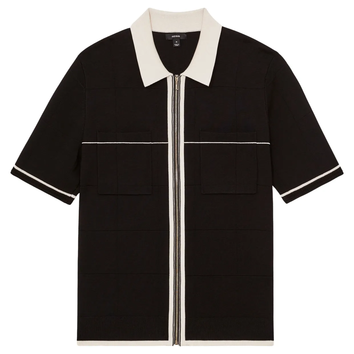 Baxter Tipped Zip-Through Casual Shirt