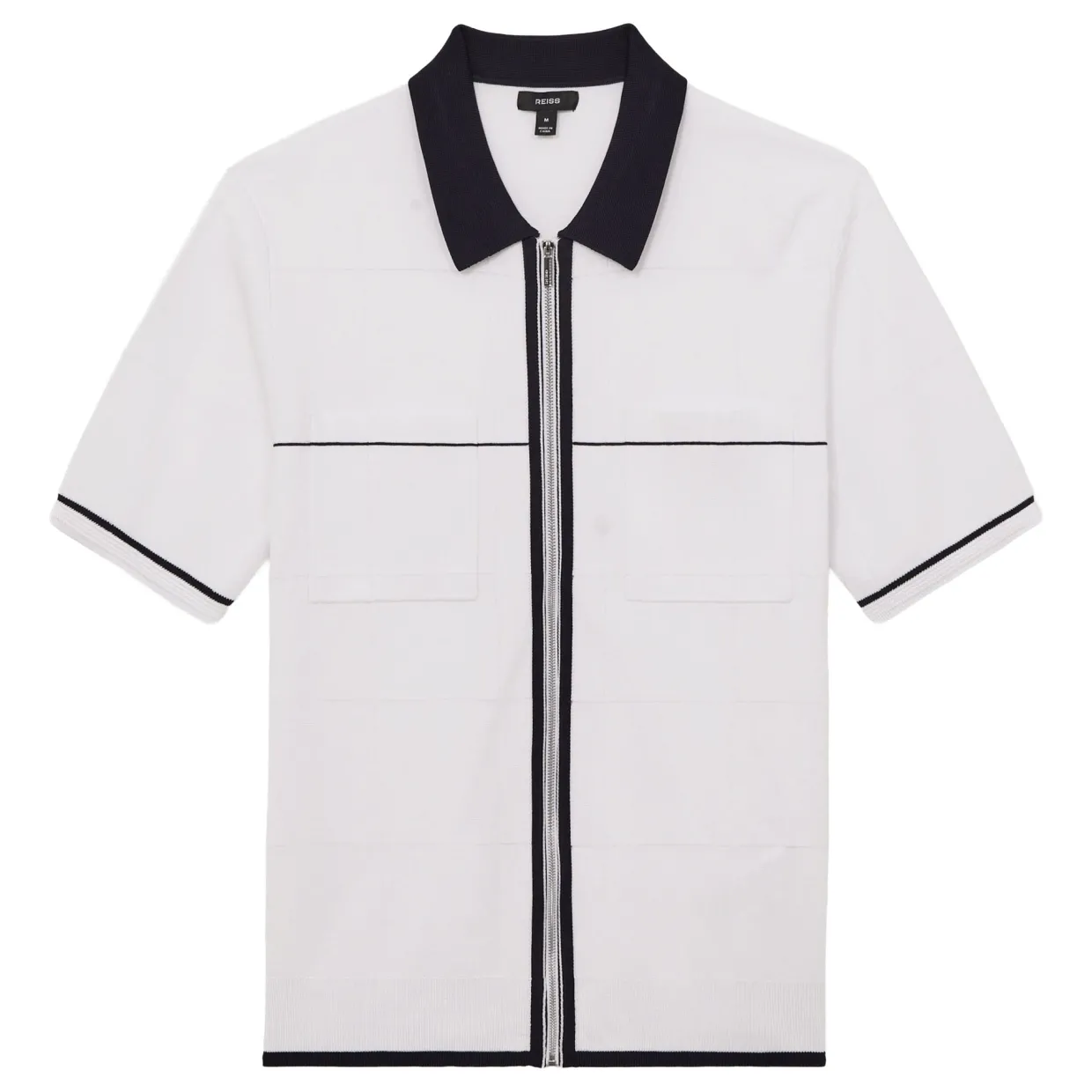 Baxter Tipped Zip-Through Casual Shirt