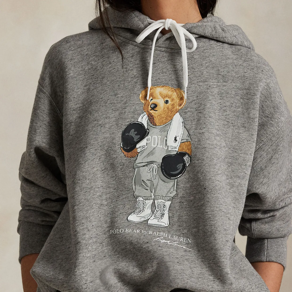 Bear Boxing Gloves Drawstring Hoodie