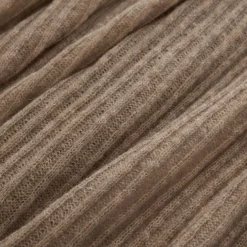 Beige Knitted Ribbed Bed Blanket