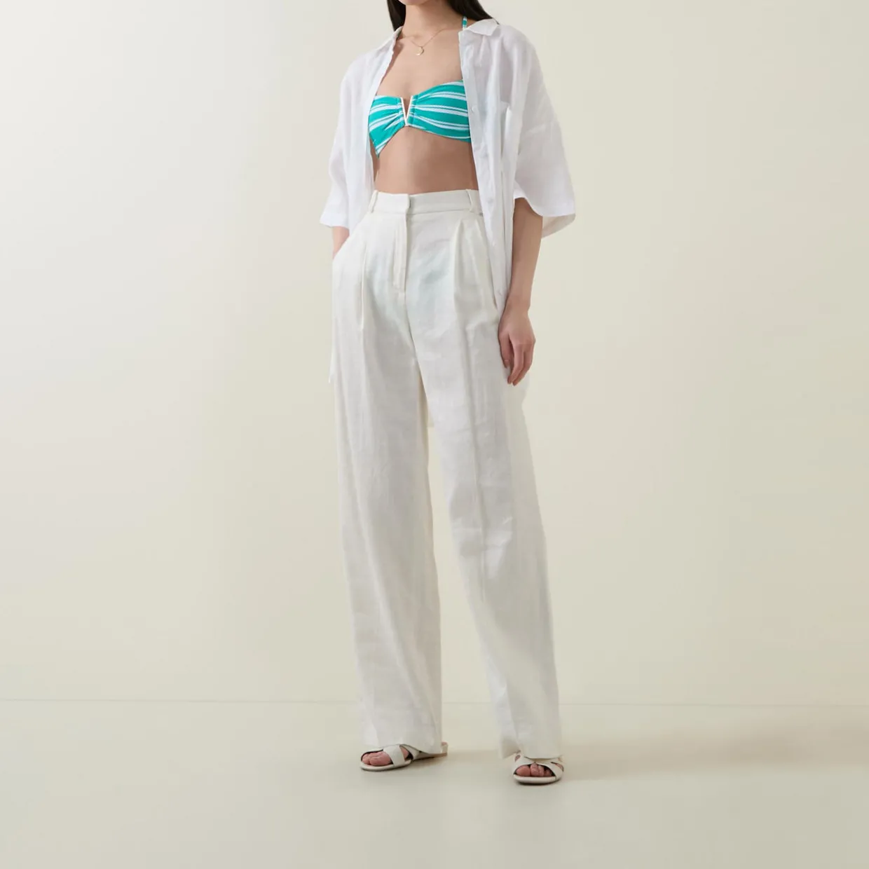 Biarritz Striped Bandeau Bikini Top