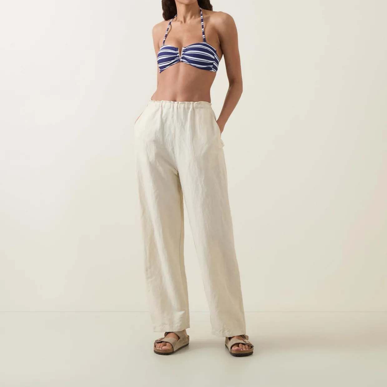Biarritz V-Bar Striped Bikini Top