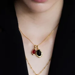 Black Onyx Stepping Stone Pendant Necklace