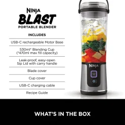 Blast Cordless Portable Blender, Black