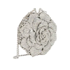 Bling Floral Diamante Embellished Clutch