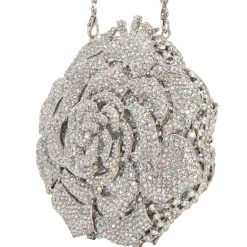 Bling Floral Diamante Embellished Clutch