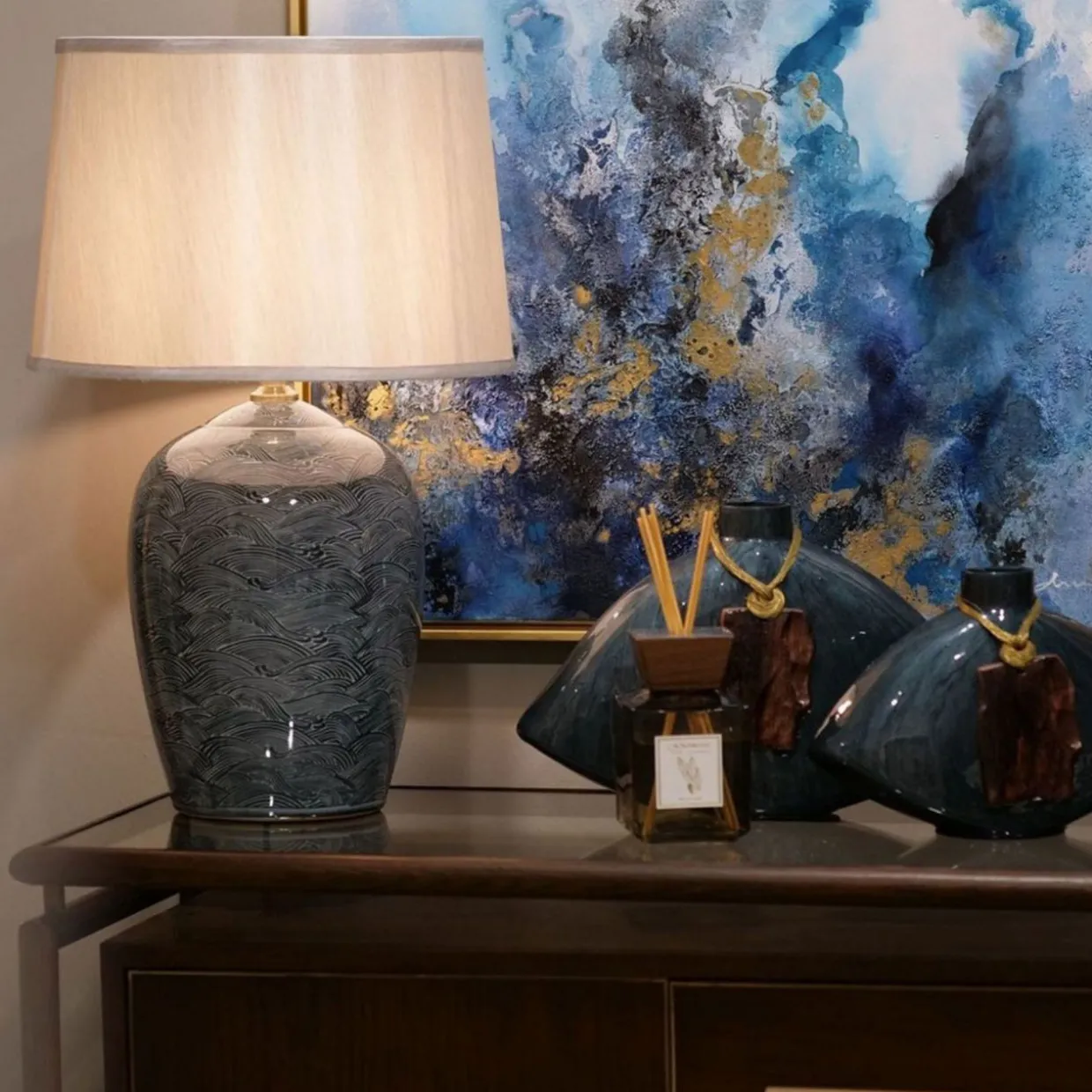 Blue Waves Table Lamp